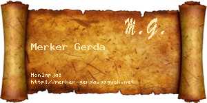 Merker Gerda névjegykártya